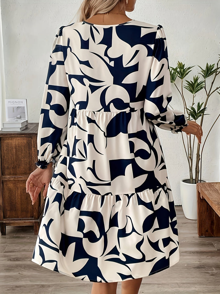 Alida | Robe élégante pour femme avec imprimé floral, ourlet fluide et manches - Parfaite pour une tenue décontractée en vacances