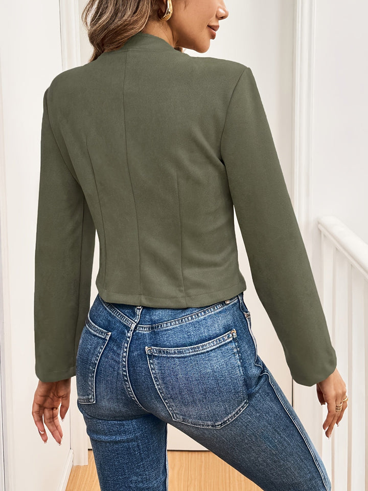 Maija | Veste élégante pour femmes avec un détail de bouton stylé en suède synthétique et double rangée de boutons.