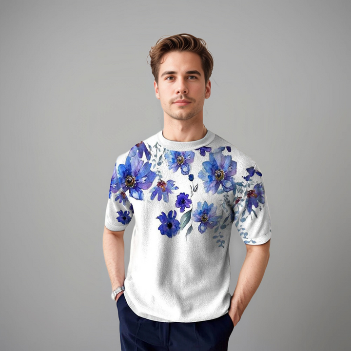 Damiano | Chemise Élégante à Manches Courtes Florales pour Hommes