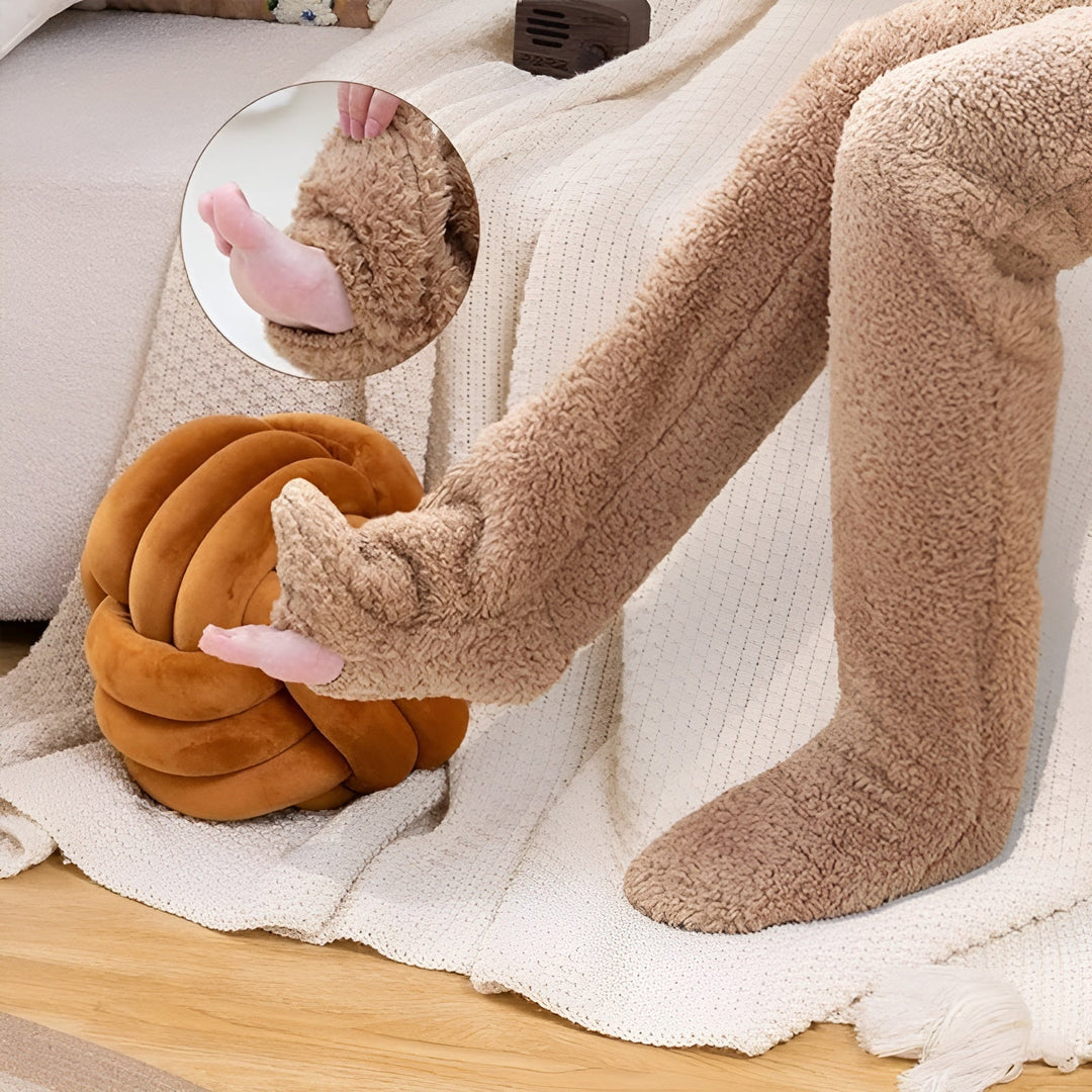 Chaussettes Fuzzy Haute de Genou Chaleureuses pour un Confort et un Style Supplémentaires