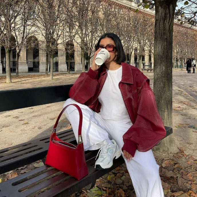 Pauline™ - Veste en cuir grande taille