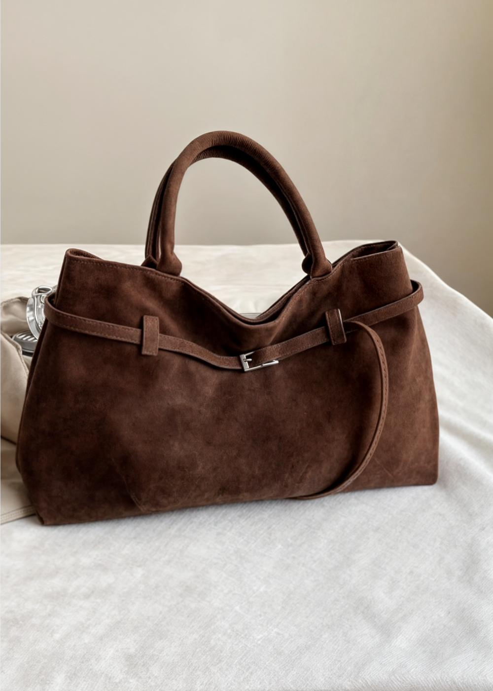 Byrel - Sac à provisions en daim élégant pour une expérience de shopping stylée