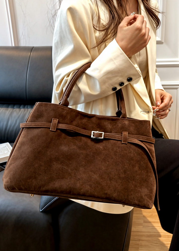 Byrel - Sac à provisions en daim élégant pour une expérience de shopping stylée