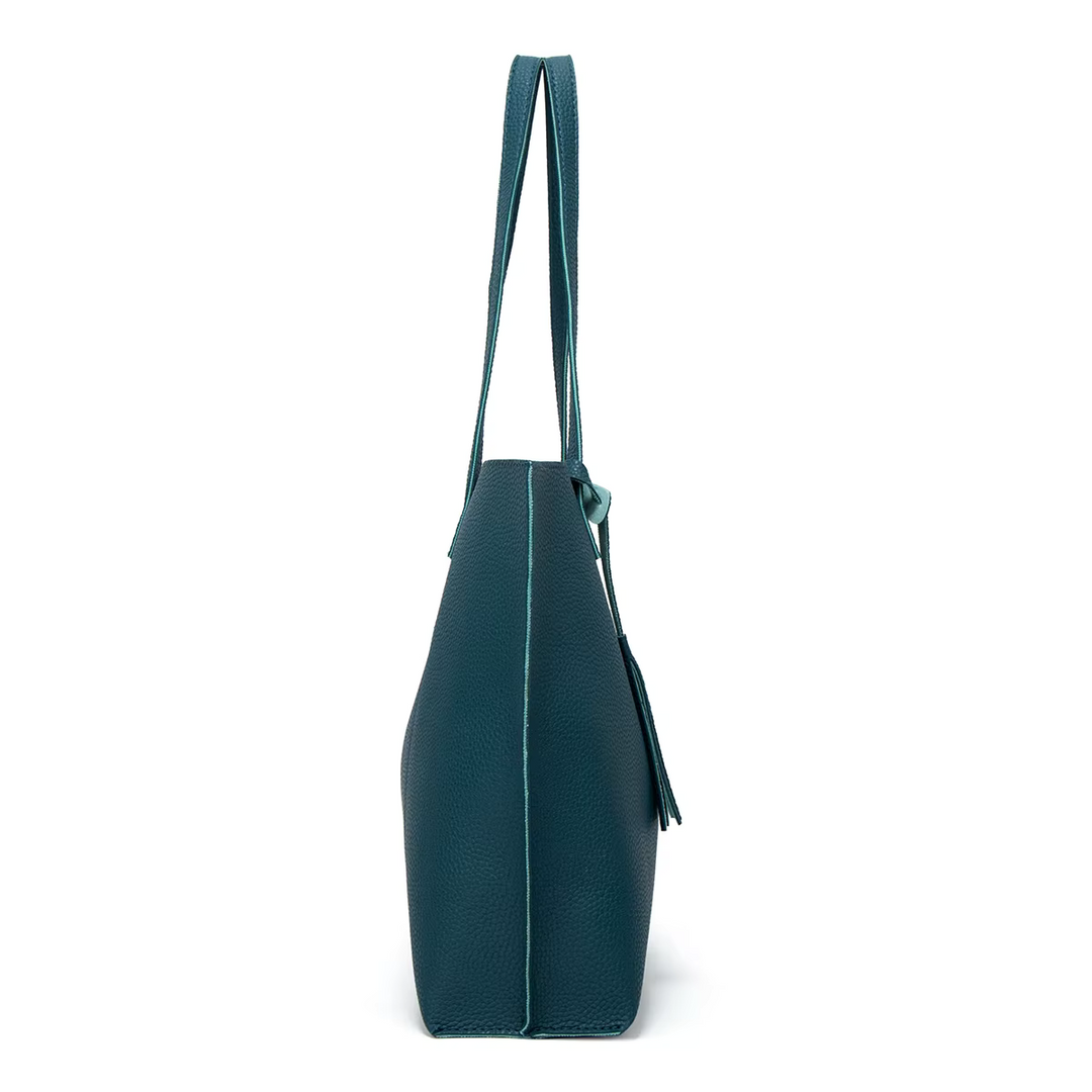 Shem - Élégant portefeuille en cuir bleu lagon pour des jours stylés
