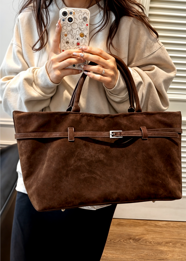 Byrel - Sac à provisions en daim élégant pour une expérience de shopping stylée