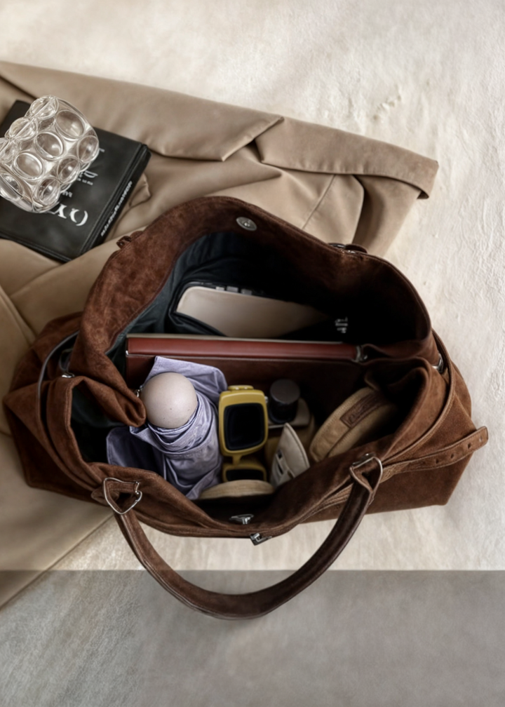 Byrel - Sac à provisions en daim élégant pour une expérience de shopping stylée