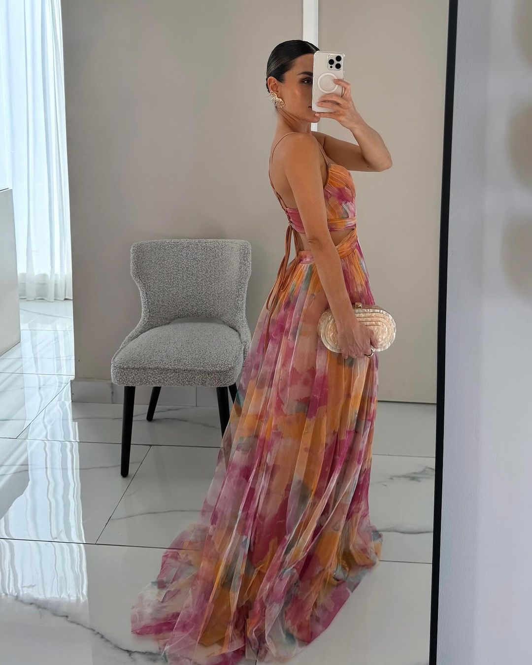 Aseana | Élégante robe de chambre maxi en chiffon pour femmes - Robe fluide pour une soirée d'été avec une allure raffinée