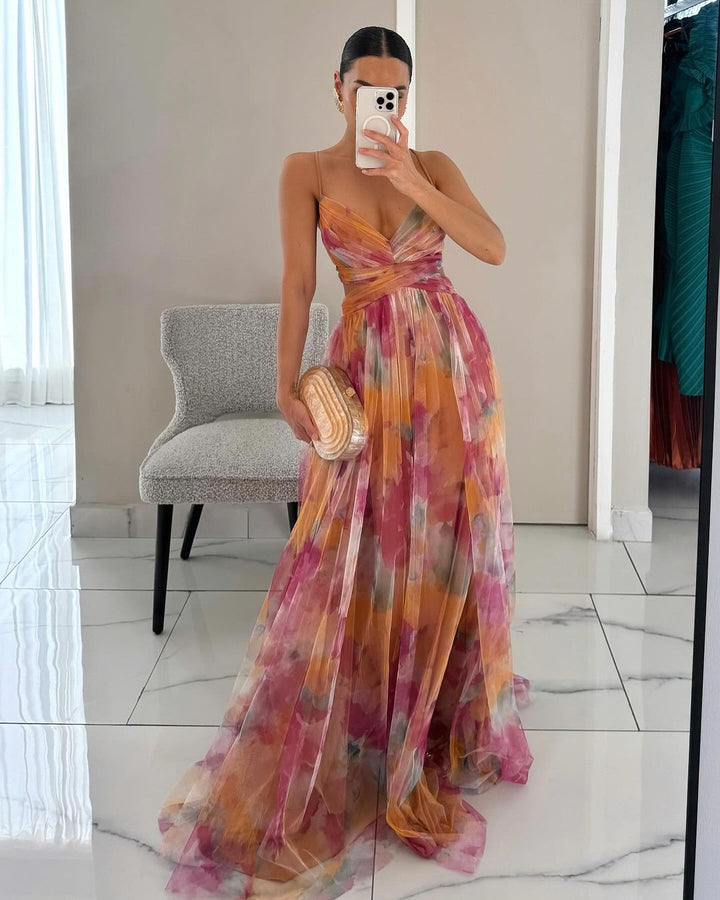 Aseana | Élégante robe de chambre maxi en chiffon pour femmes - Robe fluide pour une soirée d'été avec une allure raffinée