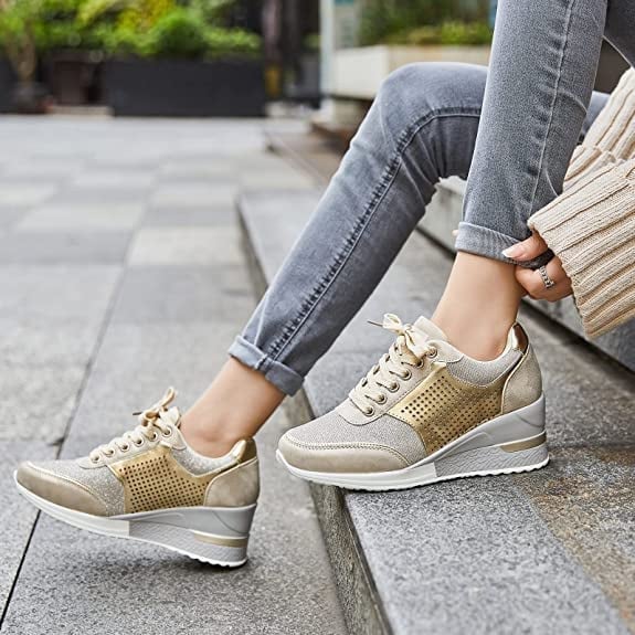 Amelia - Chaussures de sport orthopédiques stylées avec un talon haut élégant et un talon compensé confortable