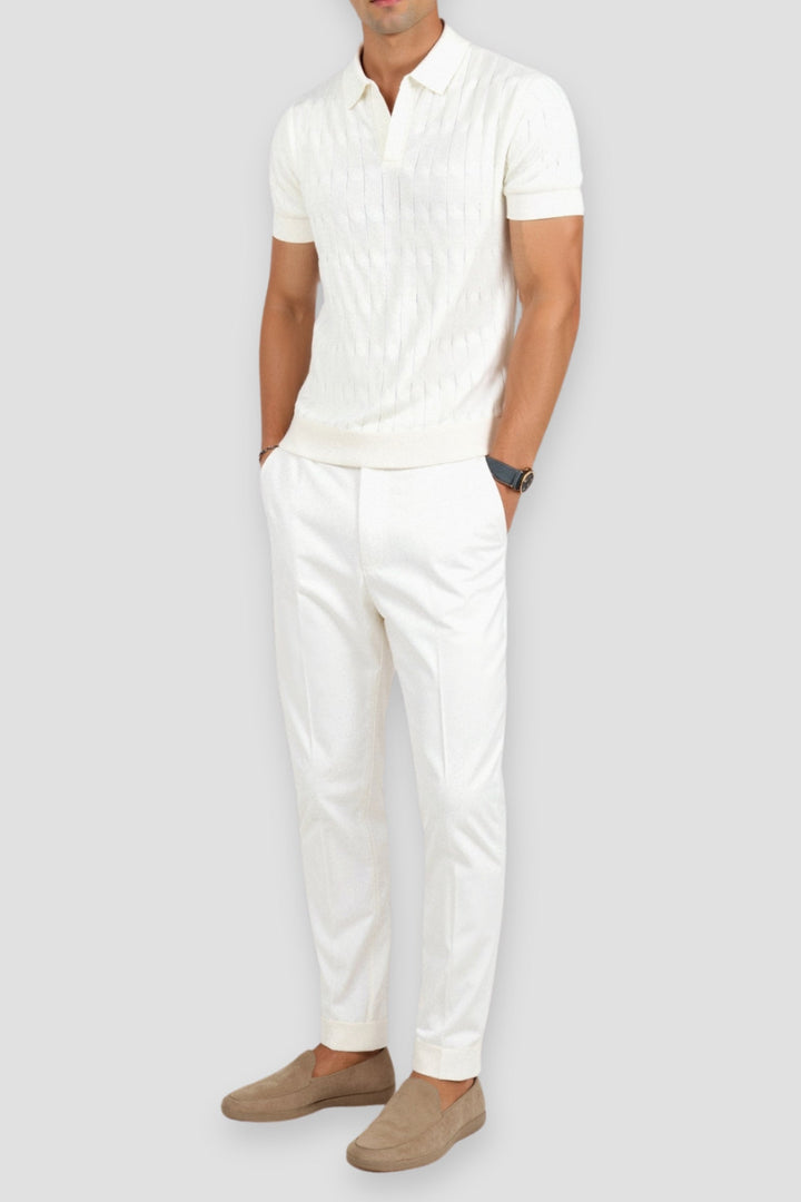 Chemise polo élégante pour homme en blanc - Style intemporel et confort