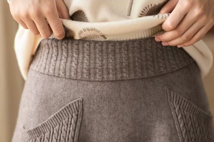 Annelise - Jupe en Laine Élégante avec Poches Pratiques