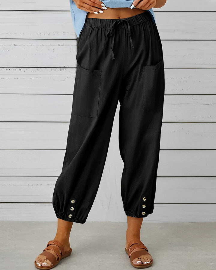 MAYA - Pantalon à la mode avec une taille haute et une jambe large pour un look raffiné