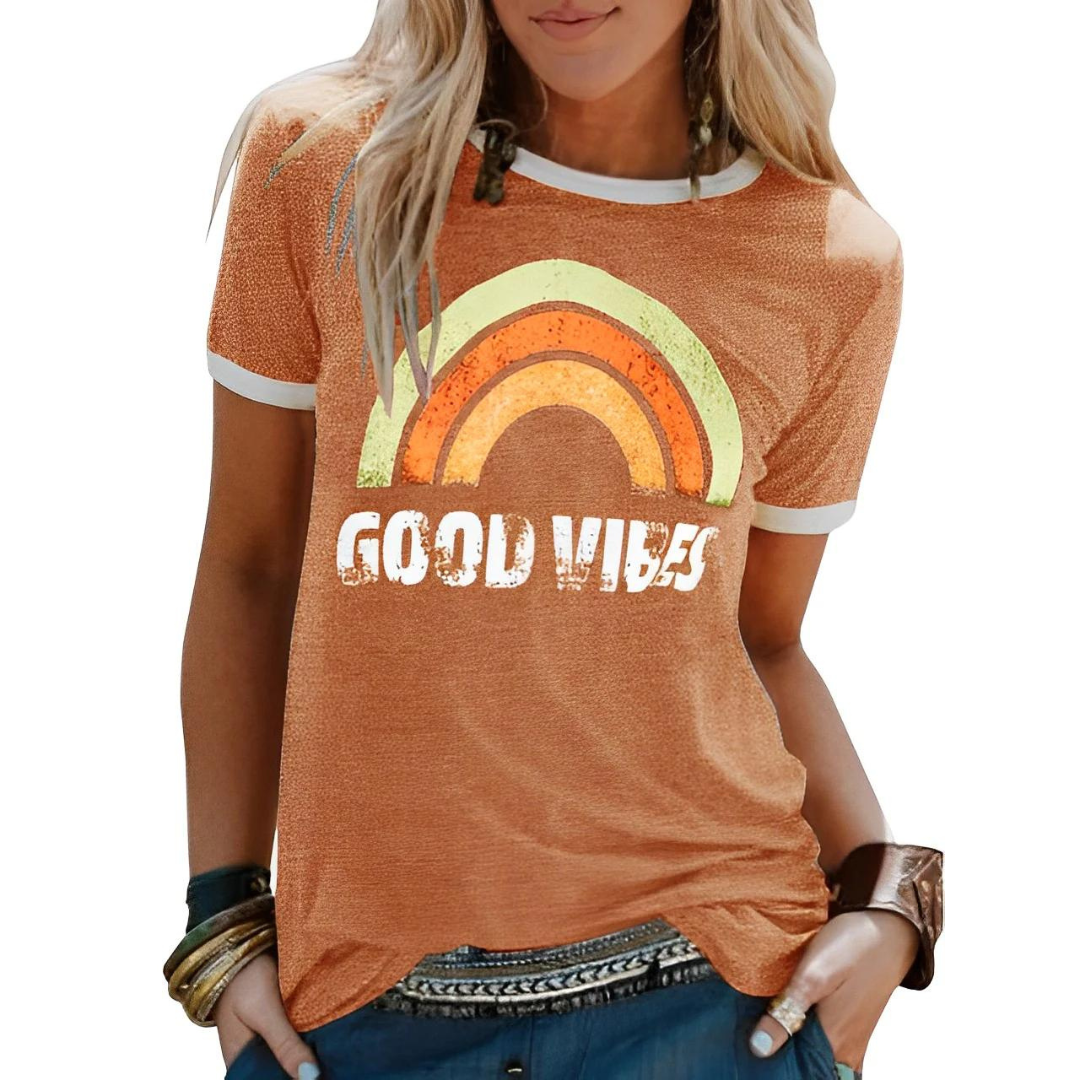 T-shirt Good Vibes - Style Valentina pour une journée positive