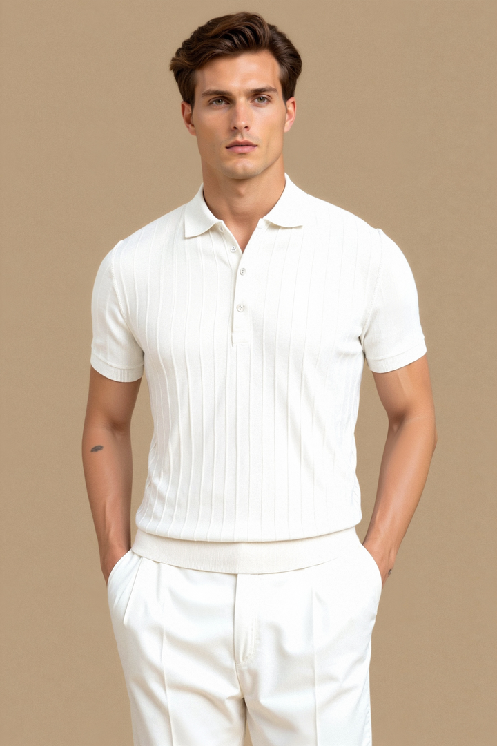 Polo pour hommes blanche élégante - Un classique intemporel et raffiné