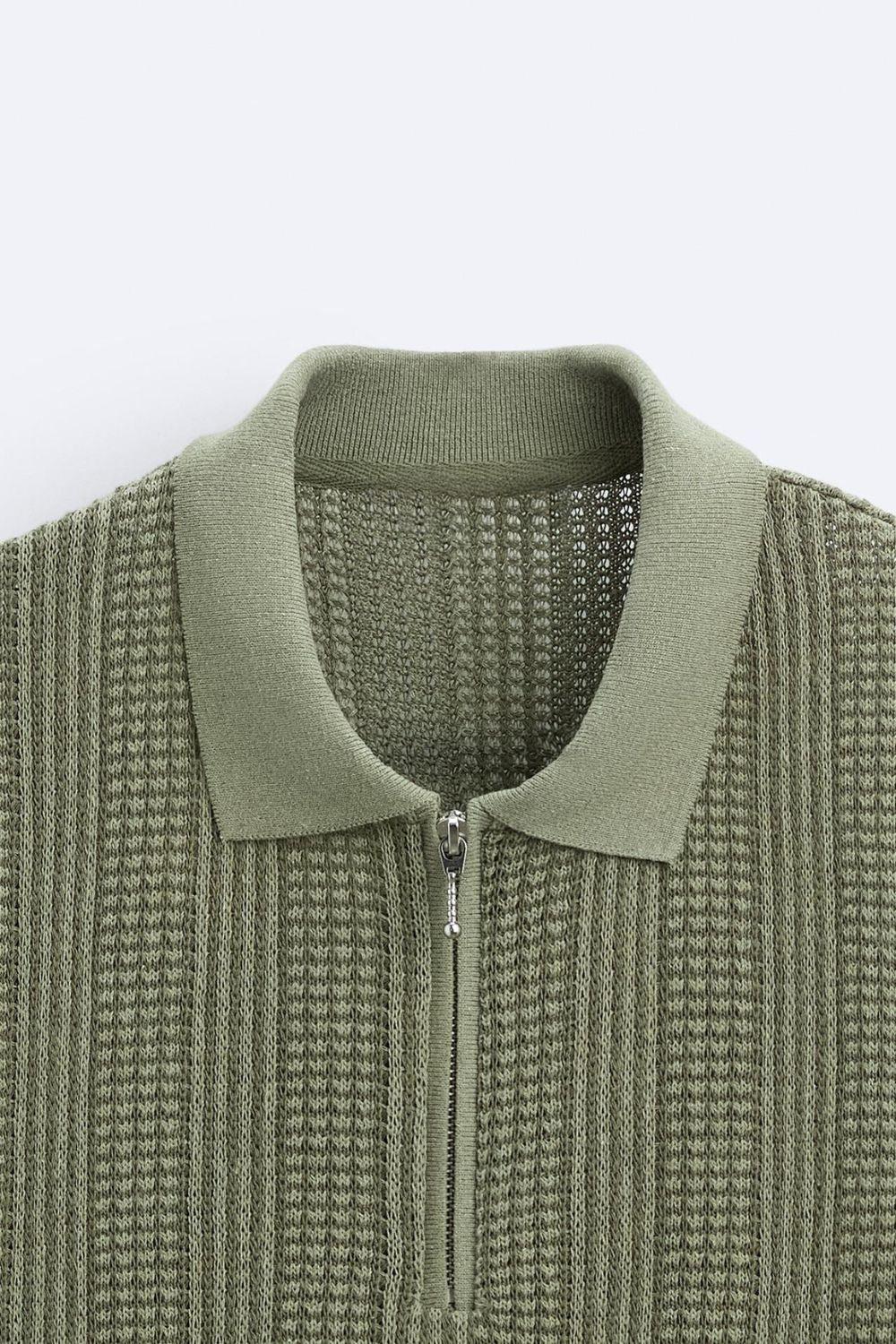 Polo tricotée élégante avec fermeture éclair pour un look chic