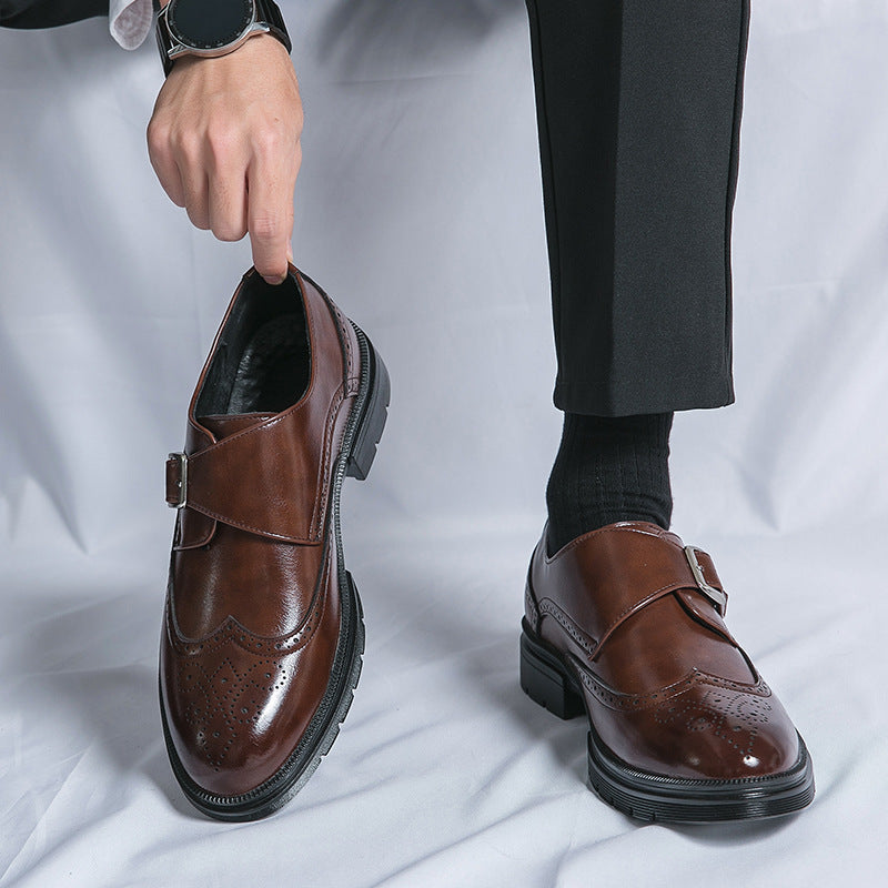 Bottes en cuir pour hommes Fedde™ Élégantes et Classiques avec un détail de boucle chic