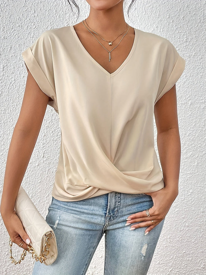 Tatiana - Haut élégant pour femme avec décolleté en V et twist drapé flatteur.