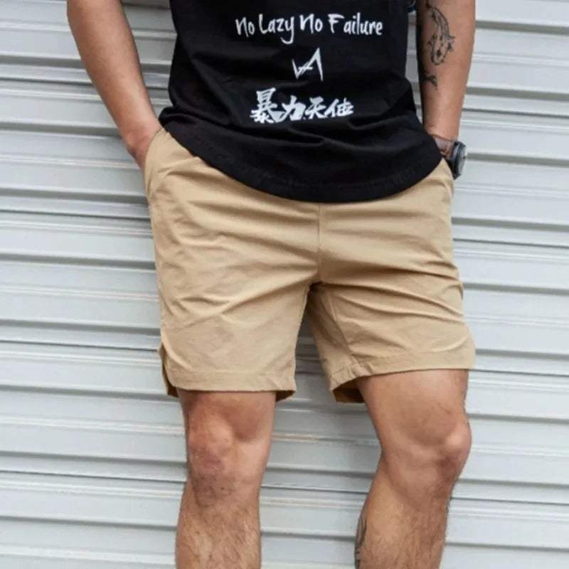 Short casual pour hommes confortables - Léger et coupe décontractée - Taille élastique avec cordon de serrage - Au-dessus du genou