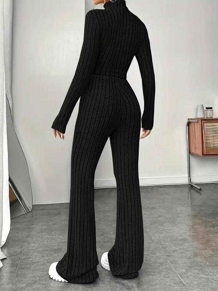 Mabel - Ensemble deux pièces stylé composé d'un haut en maille confortable à manches longues et d'un pantalon élégant
