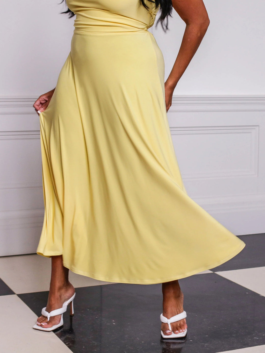 Laurice - Robe Maxi Drapée Élégante pour une Apparence Rafinée