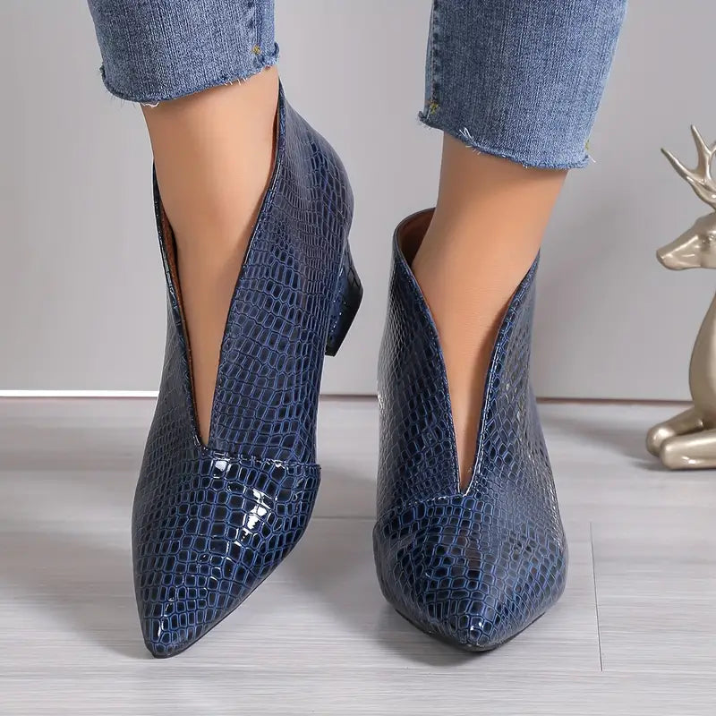 Sietske | Bottines croco brillantes élégantes pour un look stylé
