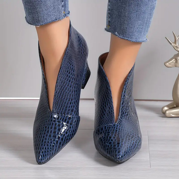 Sietske | Bottines croco brillantes élégantes pour un look stylé