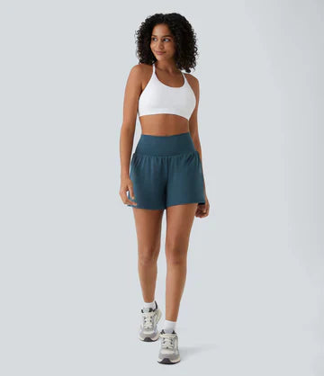 Aya - Shorts de yoga sport waist haute confortables avec poche pratique pour une liberté de mouvement optimale