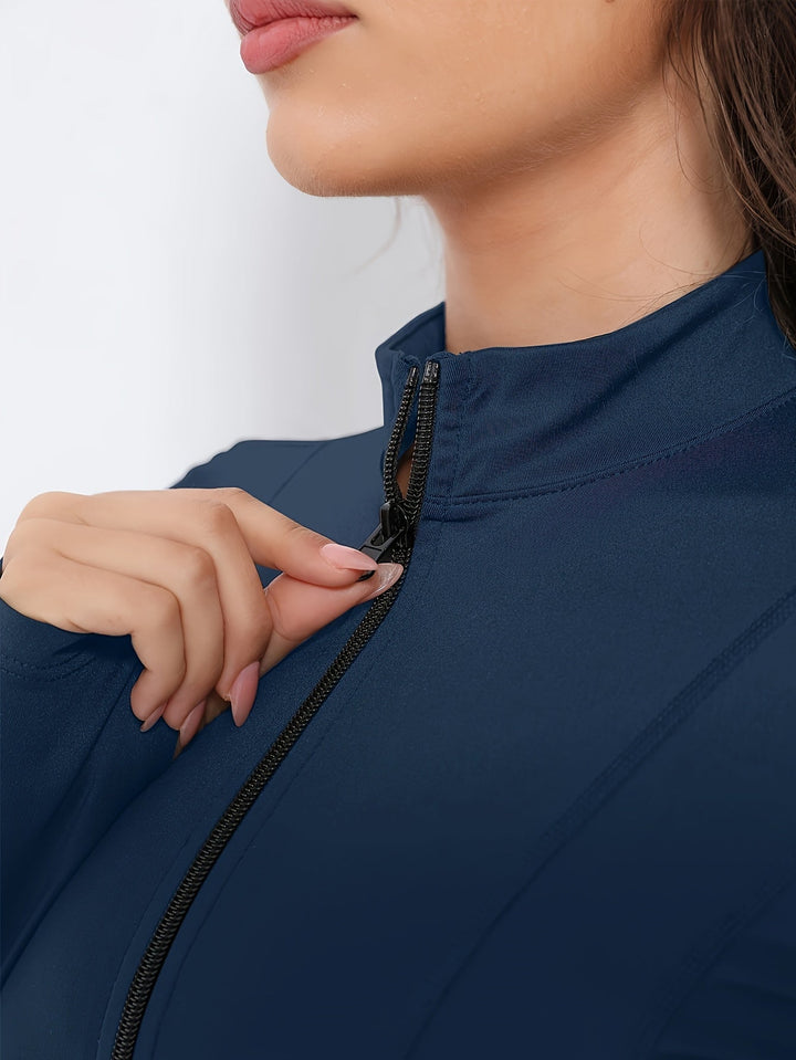 Veste de dame Amity avec fermeture éclair et top de course sportif - Polyester sportif avec col rond