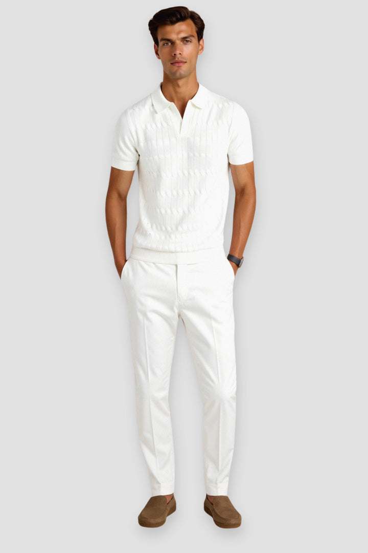 Chemise polo élégante pour homme en blanc - Style intemporel et confort