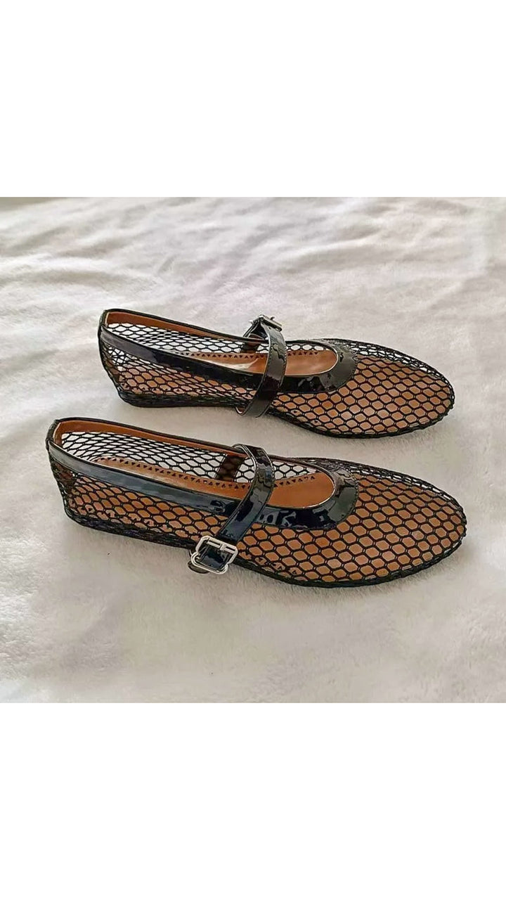 Ania | Ballerine en mesh élégante avec fermeture à boucle pratique