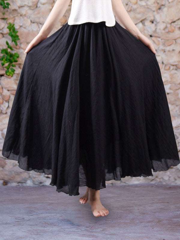 Jenel - Jupe maxi en lin sauvage élégante et légère pour une allure confortable et chic.