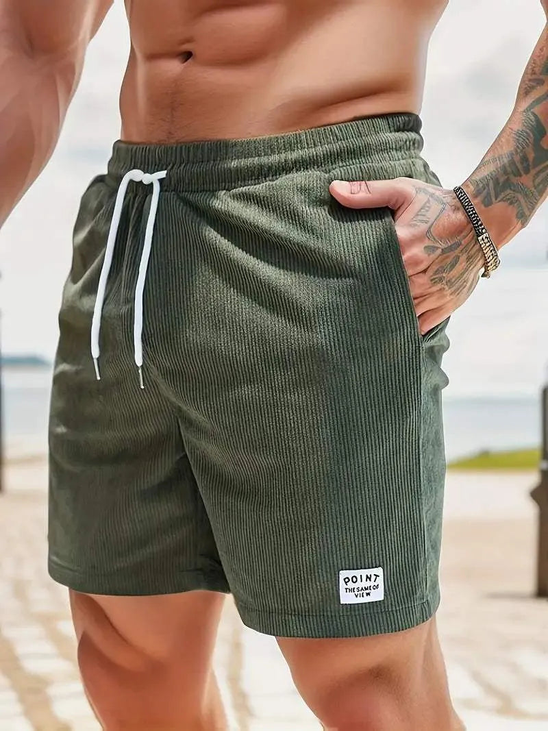 Bermudas pour hommes décontractées - tissu léger et respirant avec une taille élastique confortable et un cordon de serrage.