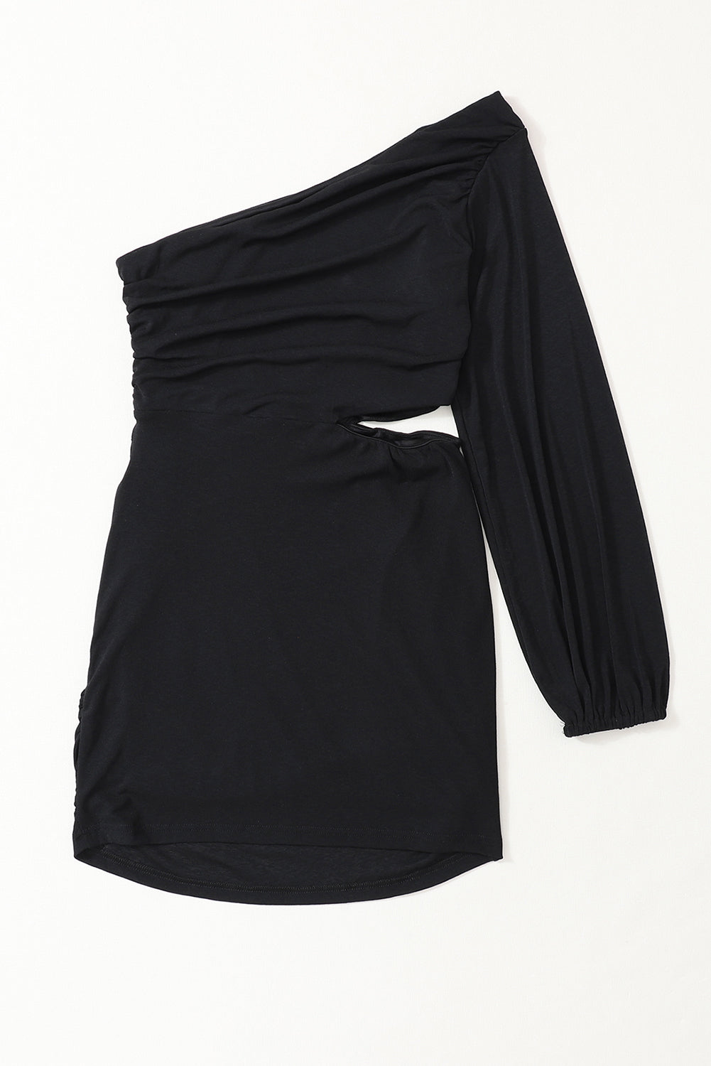 Cely | Robe Bodycon Asymétrique Noire Élégante avec Design Unique à Une Épaule