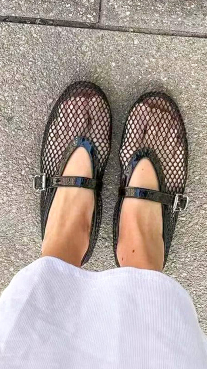Ania | Ballerine en mesh élégante avec fermeture à boucle pratique