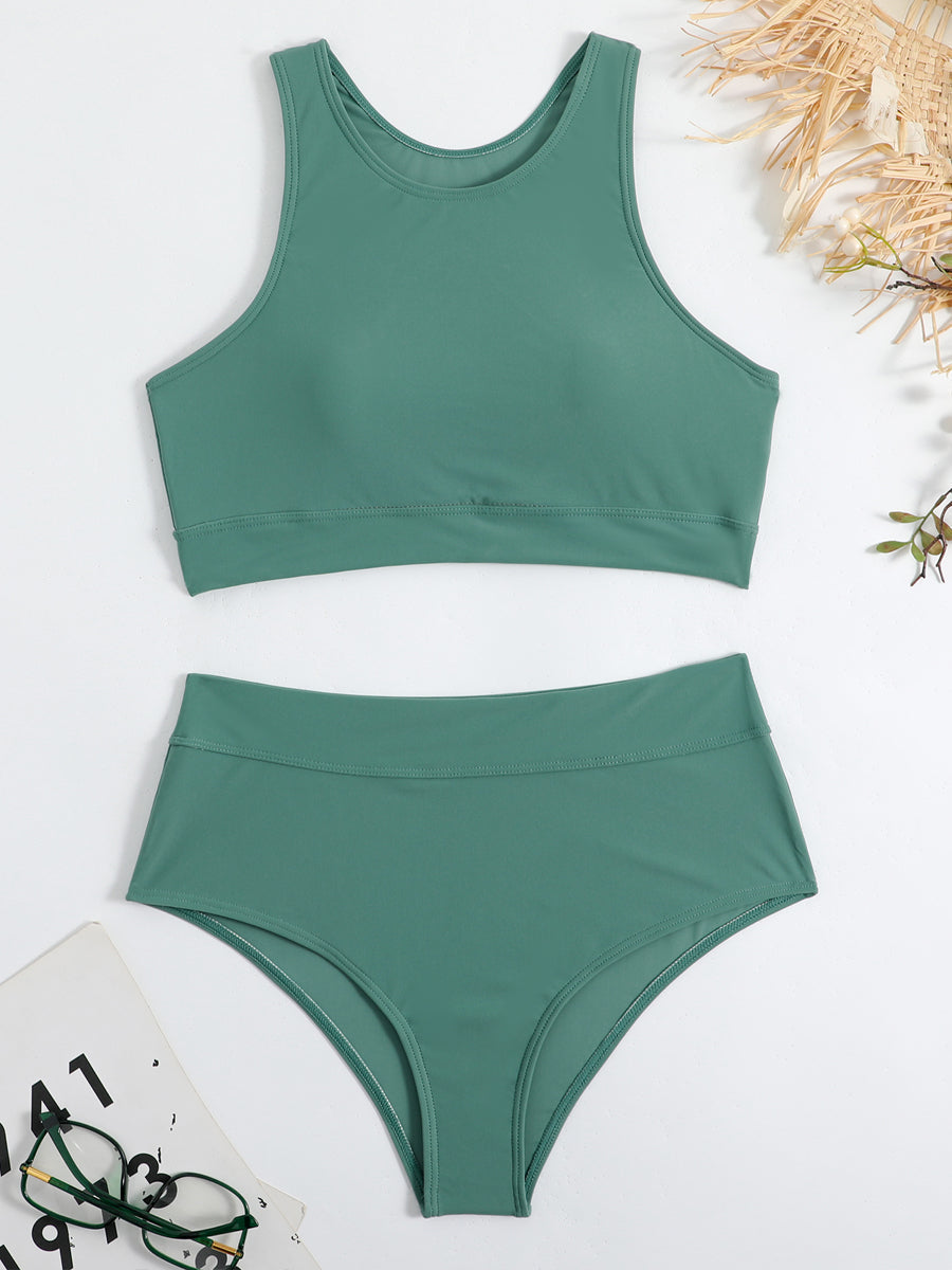 Eleganter Damen-Zomer-Badeanzug mit Hohem Bauchhinterteil - Zweiteiliges Set für stilvollen Strandlook