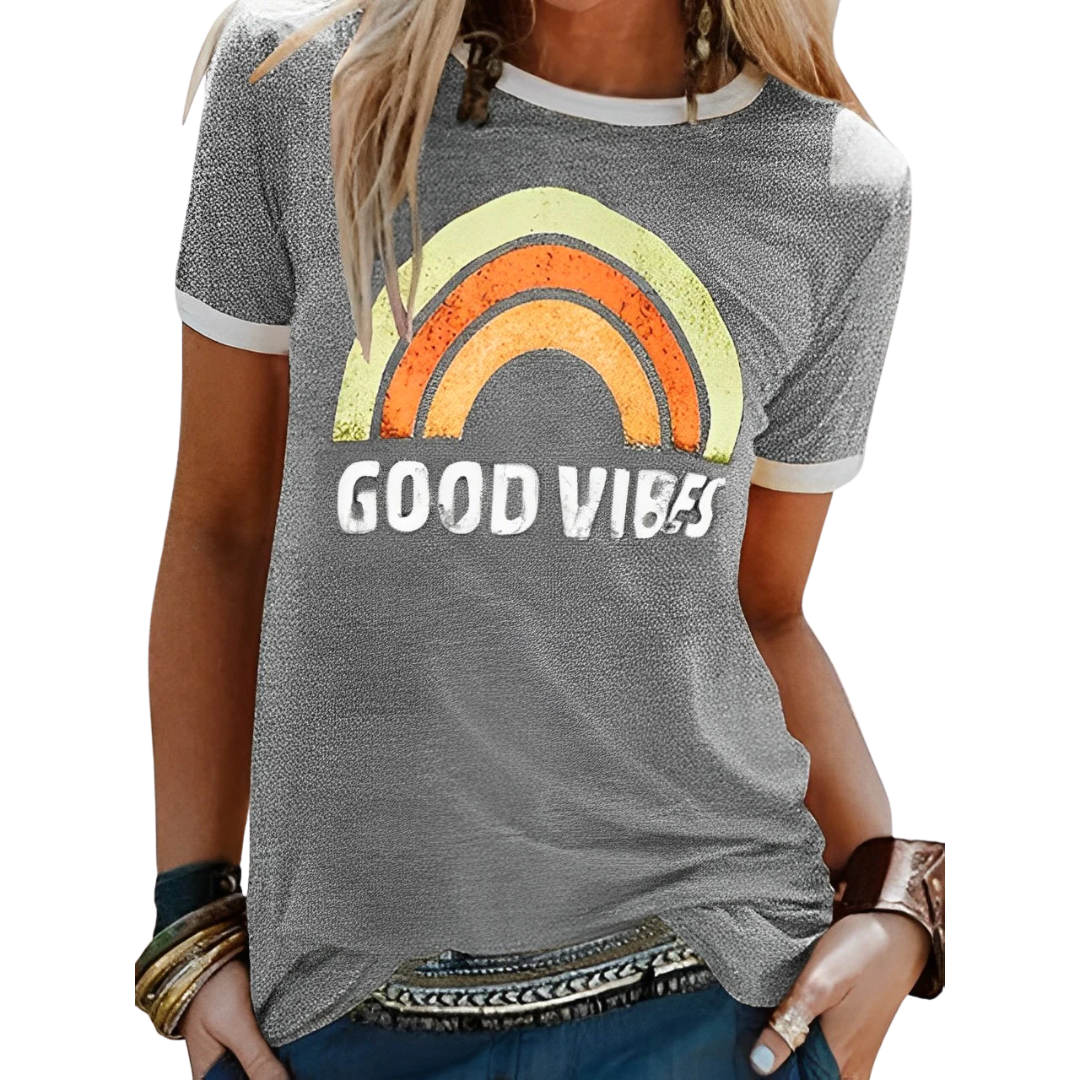 T-shirt Good Vibes - Style Valentina pour une journée positive