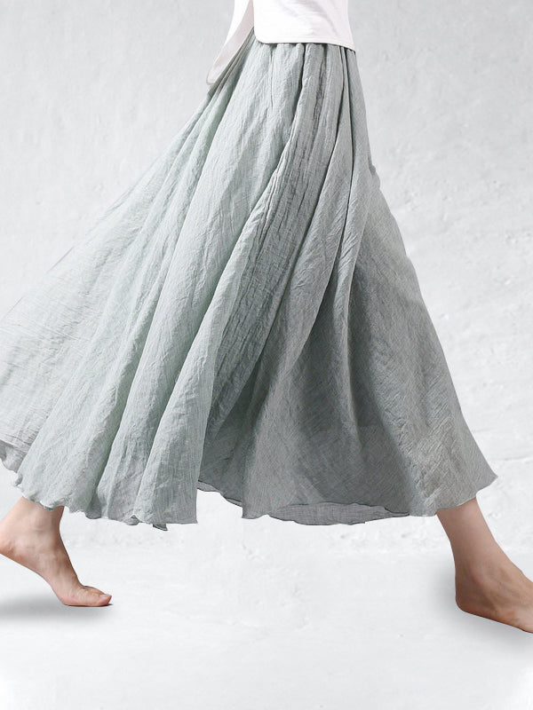 Jenel - Jupe maxi en lin sauvage élégante et légère pour une allure confortable et chic.