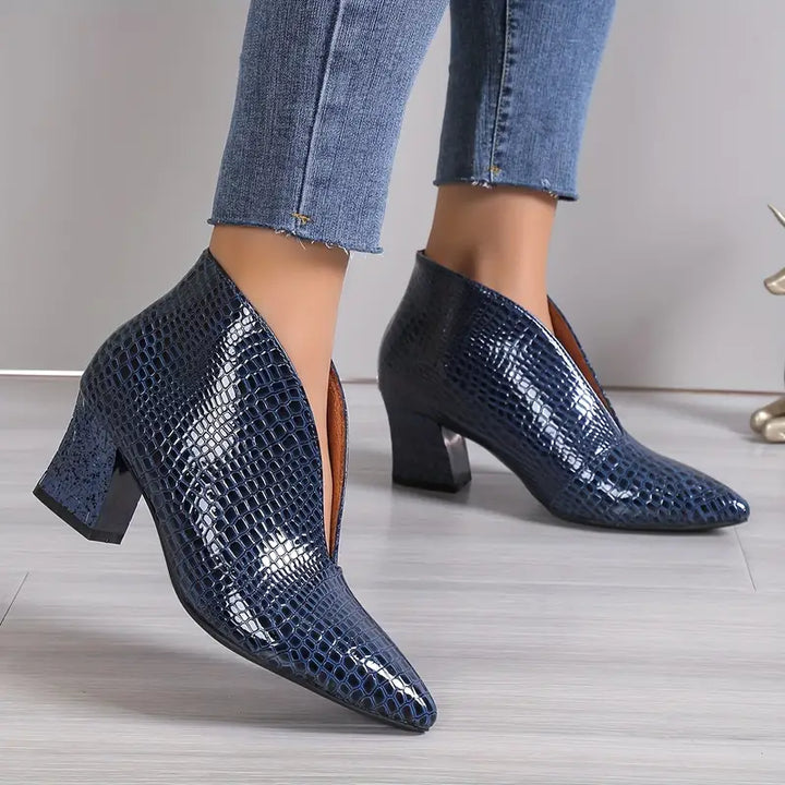 Sietske | Bottines croco brillantes élégantes pour un look stylé