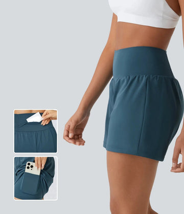Aya - Shorts de yoga sport waist haute confortables avec poche pratique pour une liberté de mouvement optimale