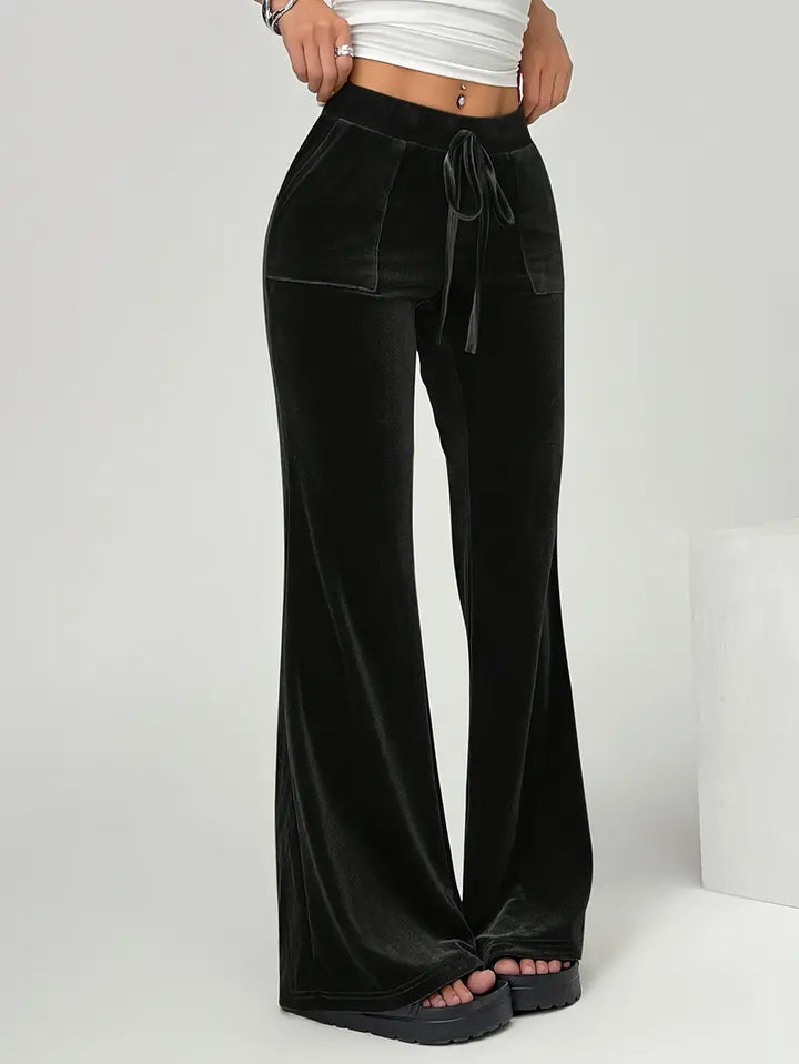 Agatha - Luxueux pantalon large en velours pour femme