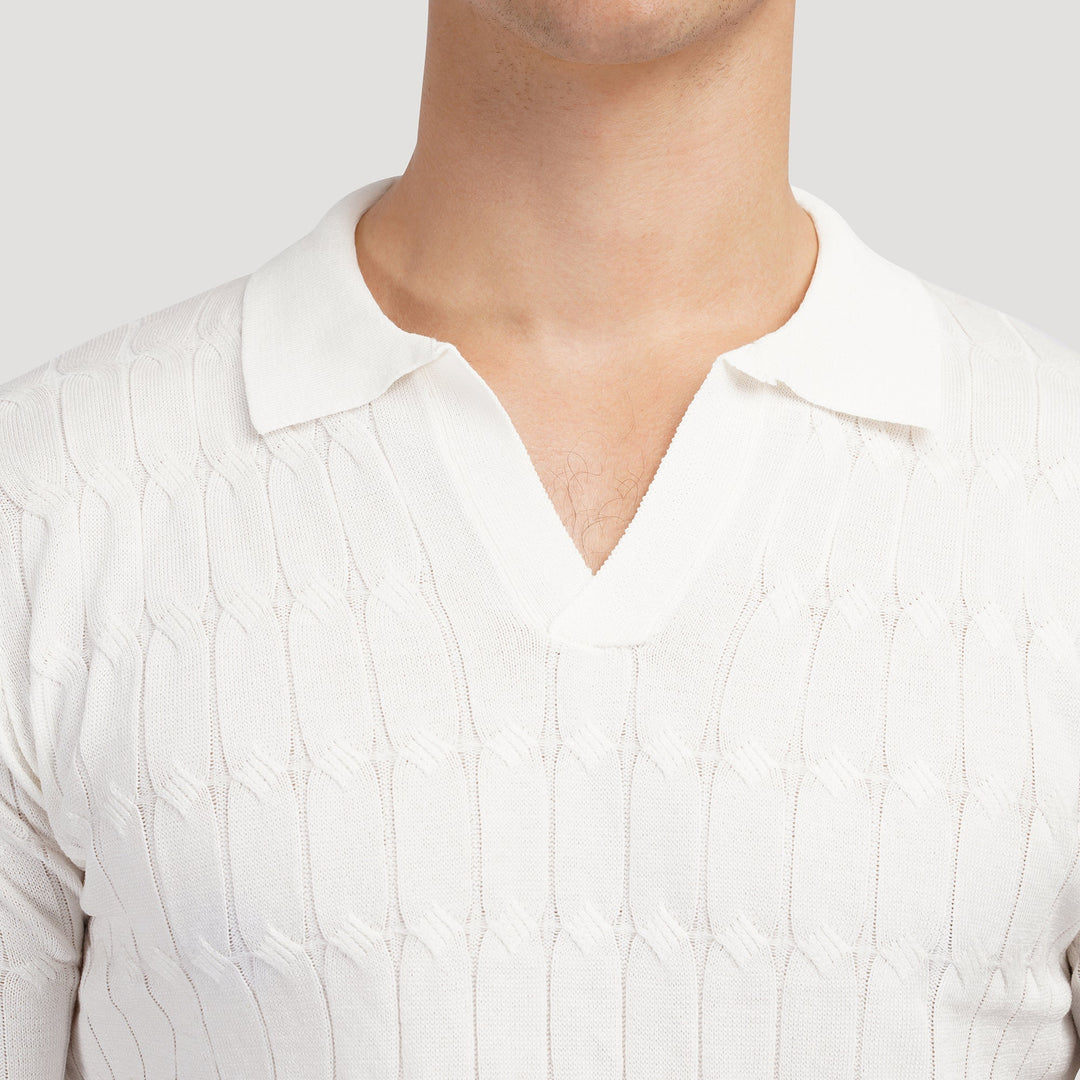 Polo Tricoté Élégant avec Texture Impressionnante