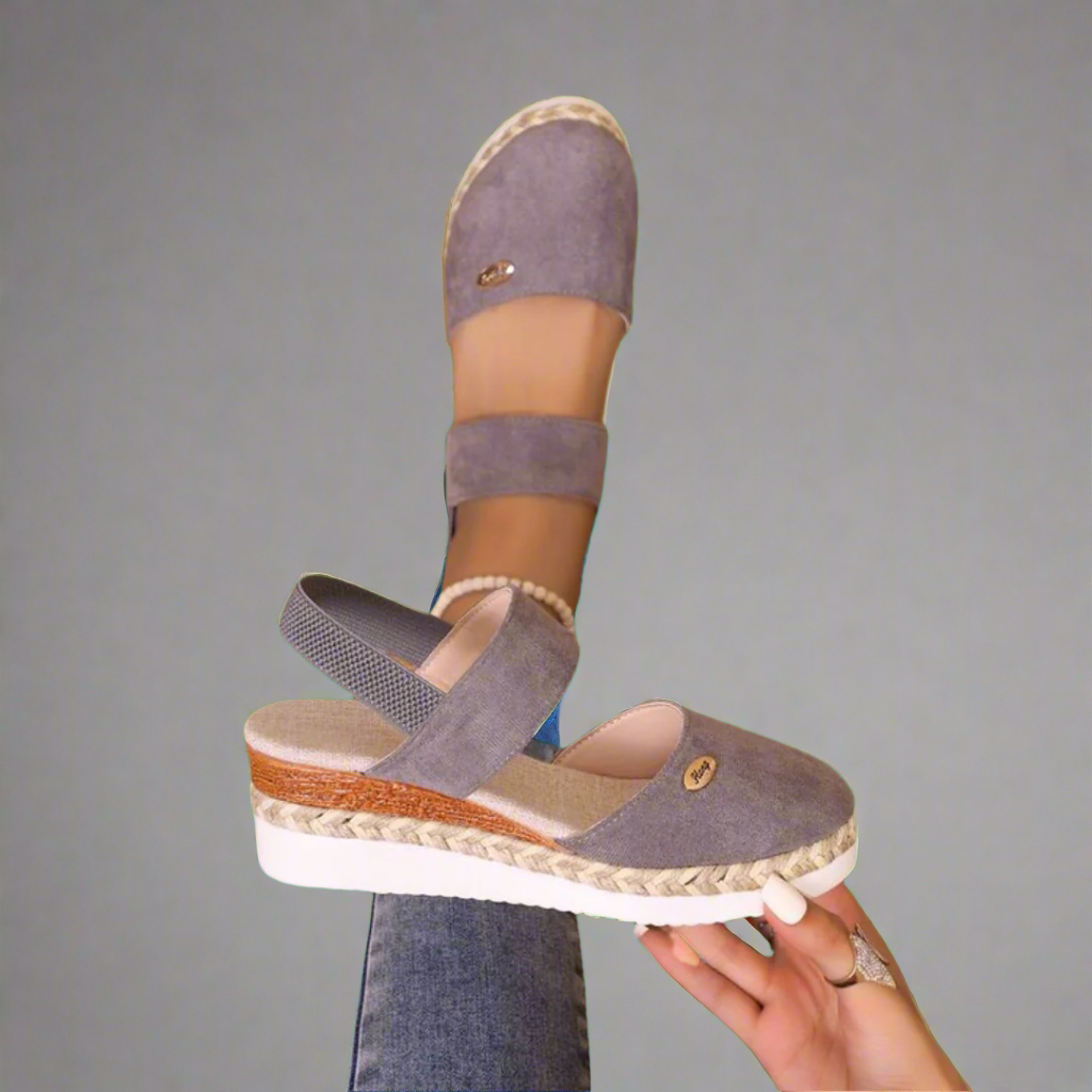 Philippa - Sandales élégantes pour femmes avec des bandes larges confortables et un talon compensé tendance