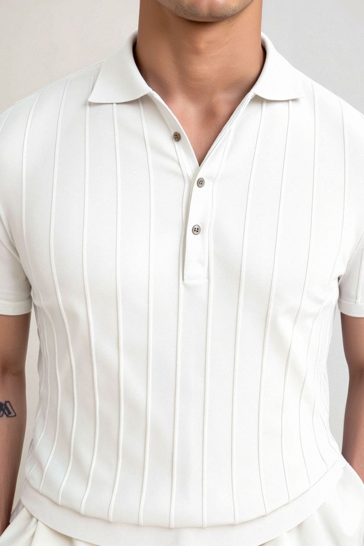 Polo pour hommes blanche élégante - Un classique intemporel et raffiné