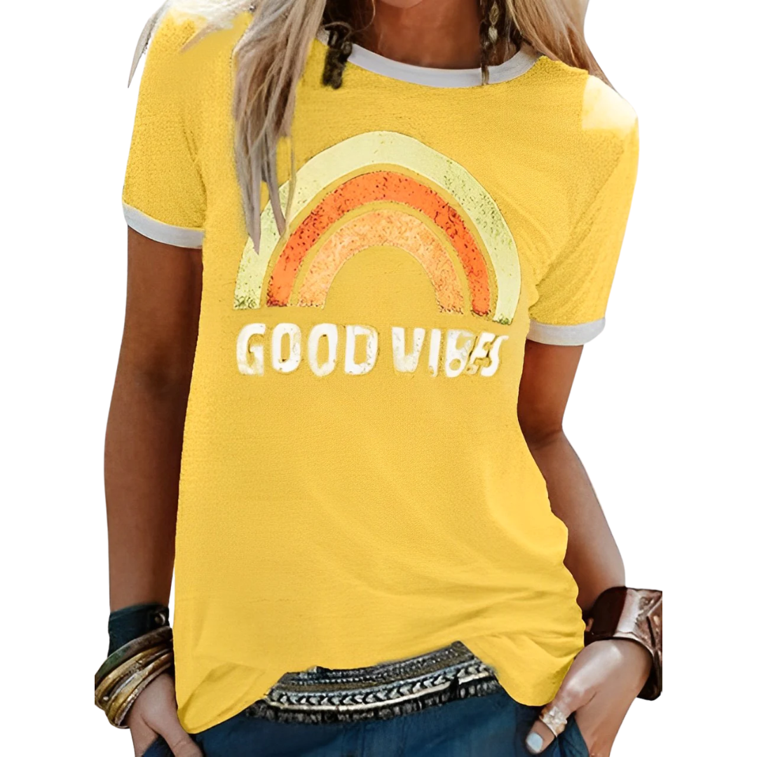 T-shirt Good Vibes - Style Valentina pour une journée positive