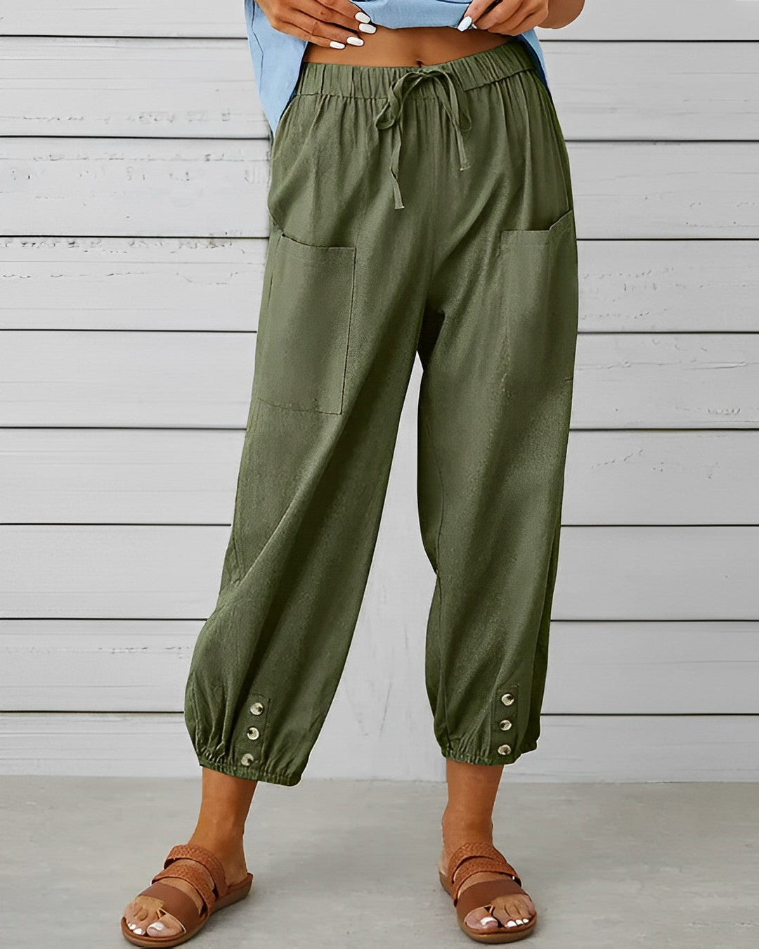 MAYA - Pantalon à la mode avec une taille haute et une jambe large pour un look raffiné