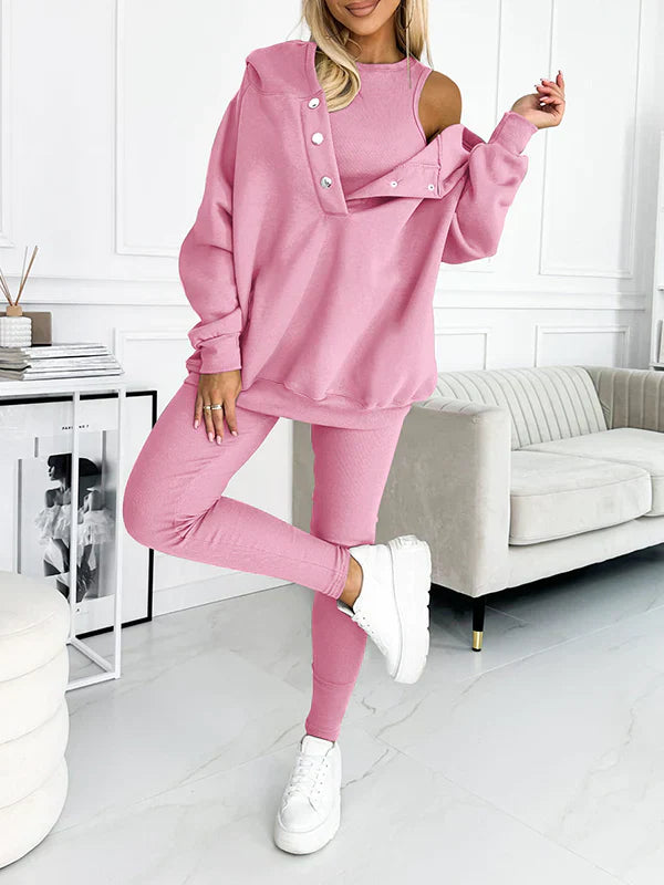 LoungeFit - Ensemble moderne et élégant de 3 pièces pour femmes avec un look sportif