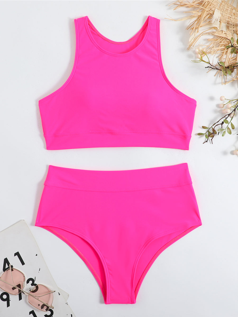 Eleganter Damen-Zomer-Badeanzug mit Hohem Bauchhinterteil - Zweiteiliges Set für stilvollen Strandlook
