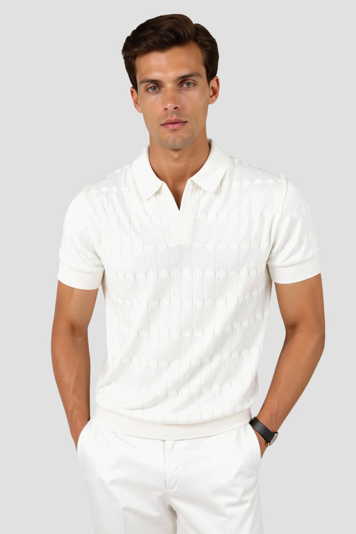 Chemise polo élégante pour homme en blanc - Style intemporel et confort
