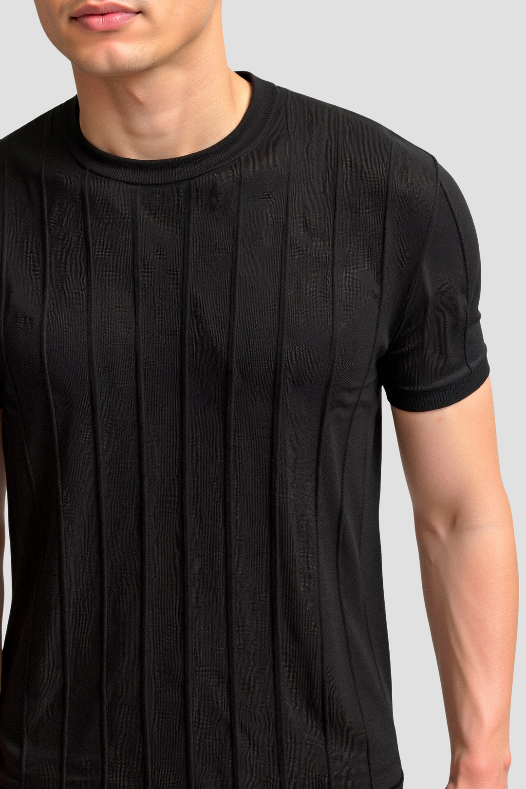 T-shirt Rayé Classique et Épais à Col Rond pour un Style Intemporel