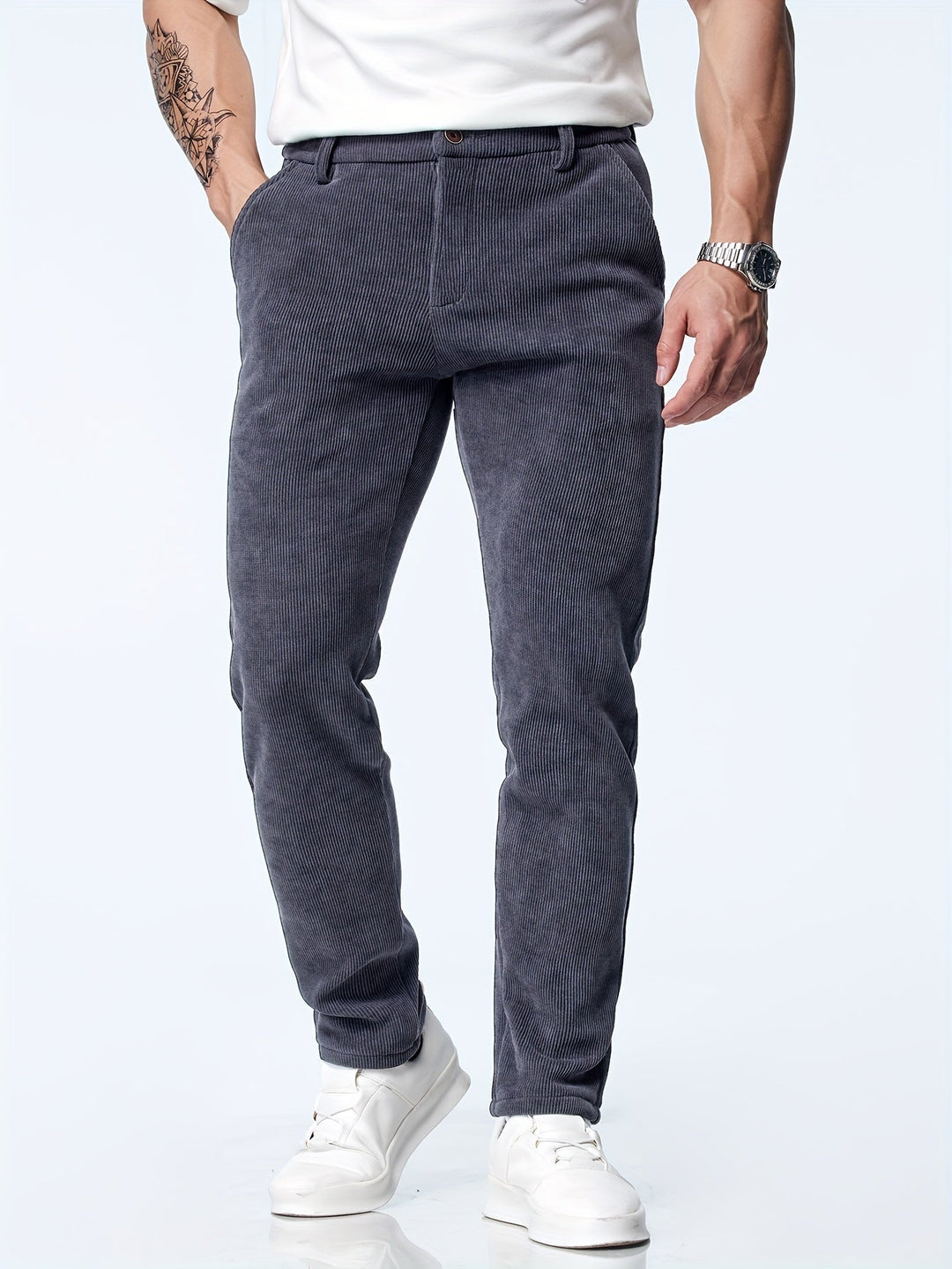 Milan - Pantalon en velours côtelé élégant et classique pour un look intemporel